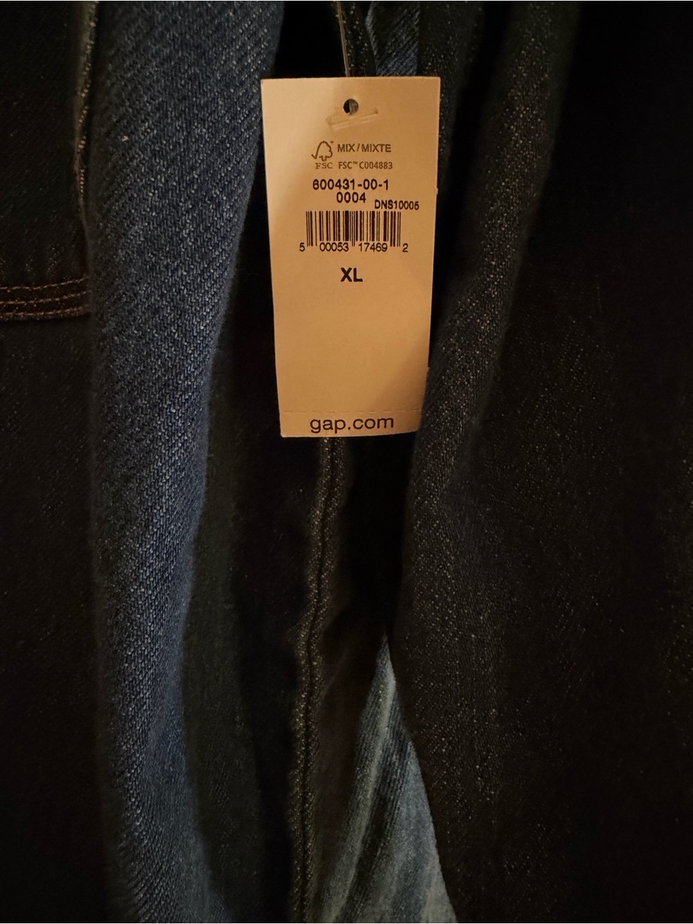 Gap Workforce Denim Shirt Dress Size XL NWT Long Sleeve Dark Wash Workwear - Picture 9 of 9